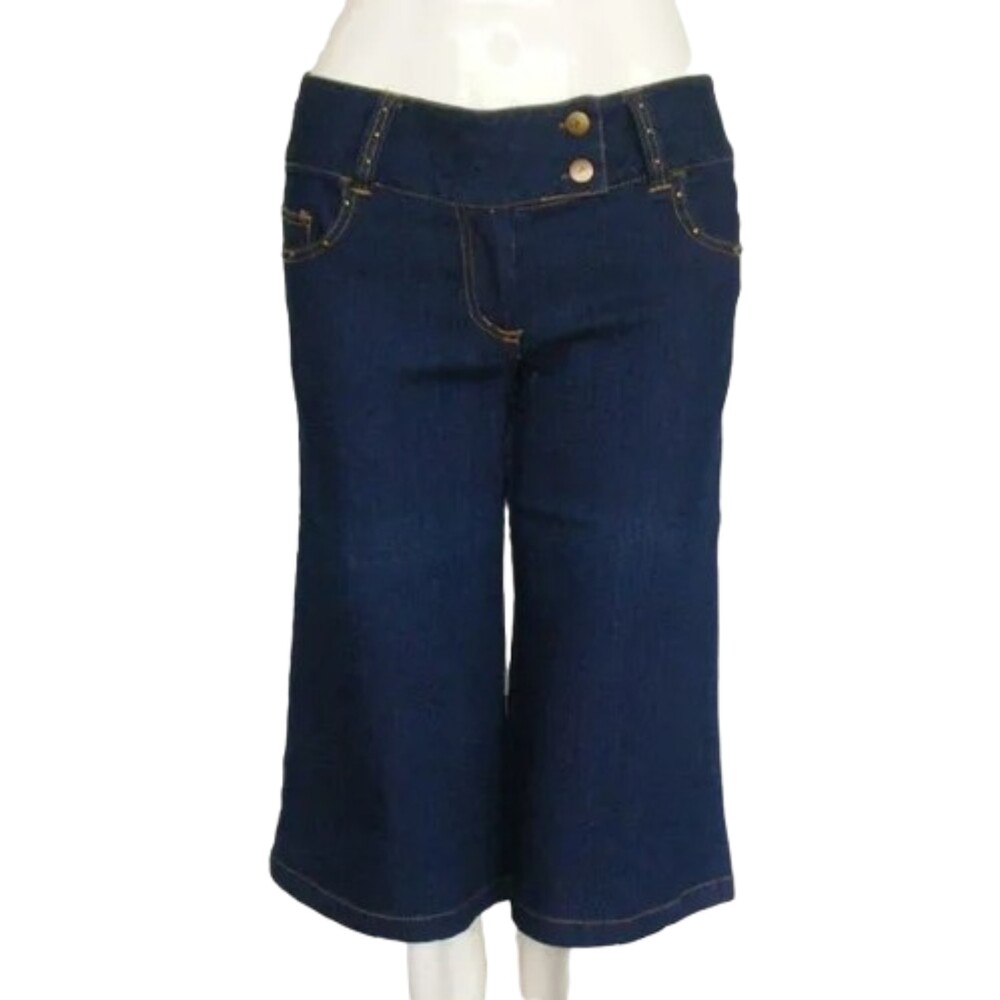 new F&F Capri Jeans, 3, Low Rise, Embroidered/Stud Pockets, Zipper, VINTAGE